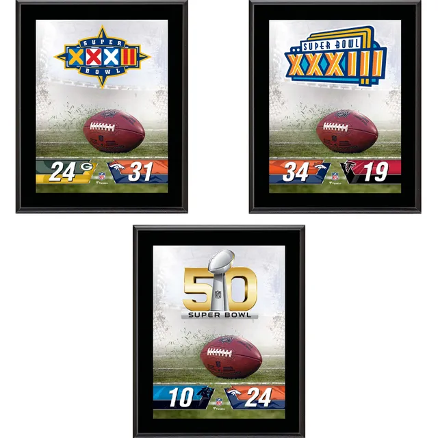 New York Giants vs. Denver Broncos Super Bowl XXI 10.5 x 13 Sublimated  Plaque