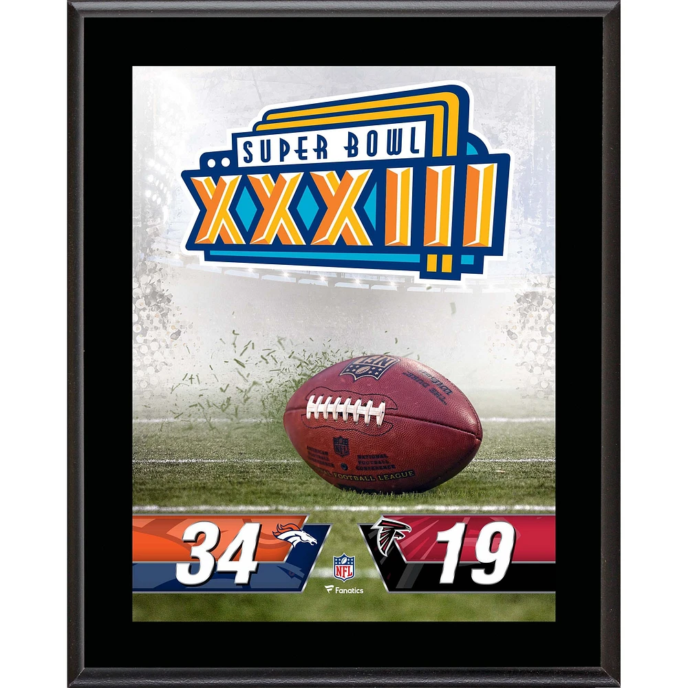 Ensemble de plaques de champion du Super Bowl sublimées Denver Broncos 10,5" x 13"