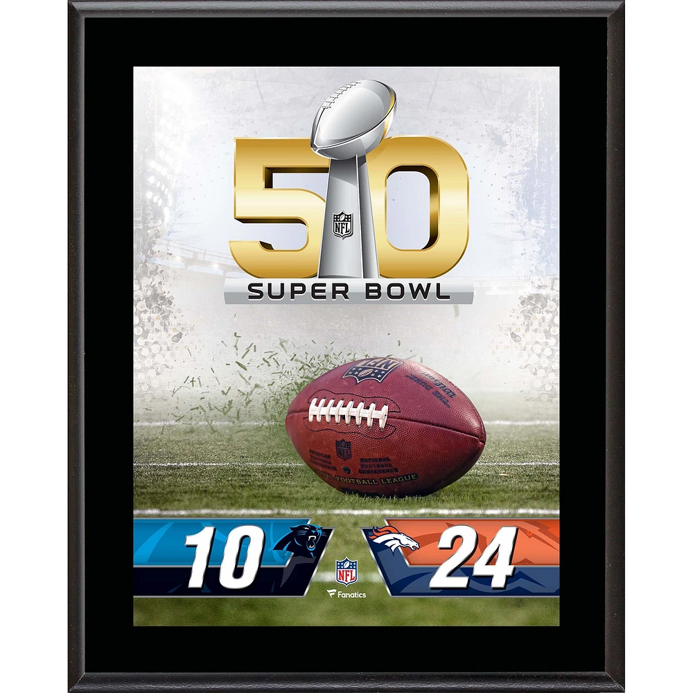 Ensemble de plaques de champion du Super Bowl sublimées Denver Broncos 10,5" x 13"