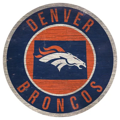 Denver Broncos 12'' x 12'' State Circle Sign
