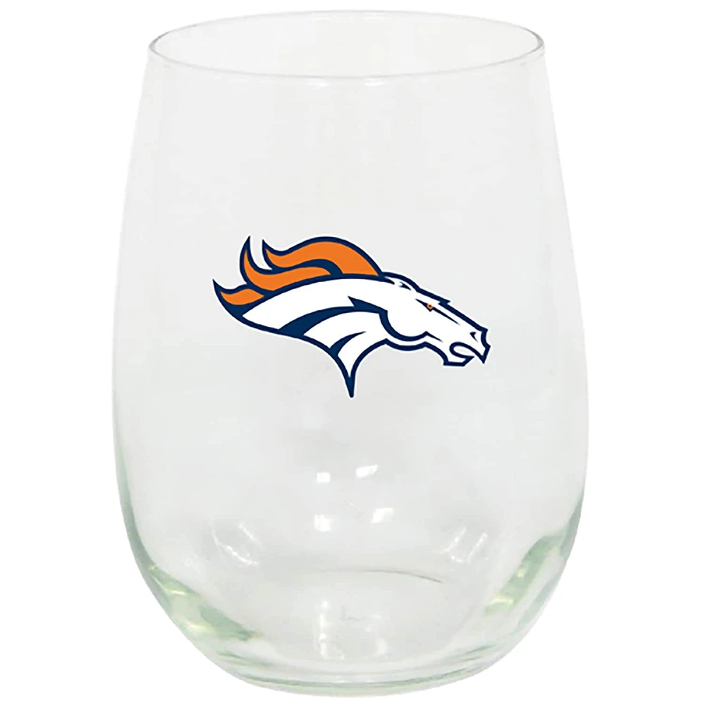 Denver Broncos 15oz. Stemless Wine Glass