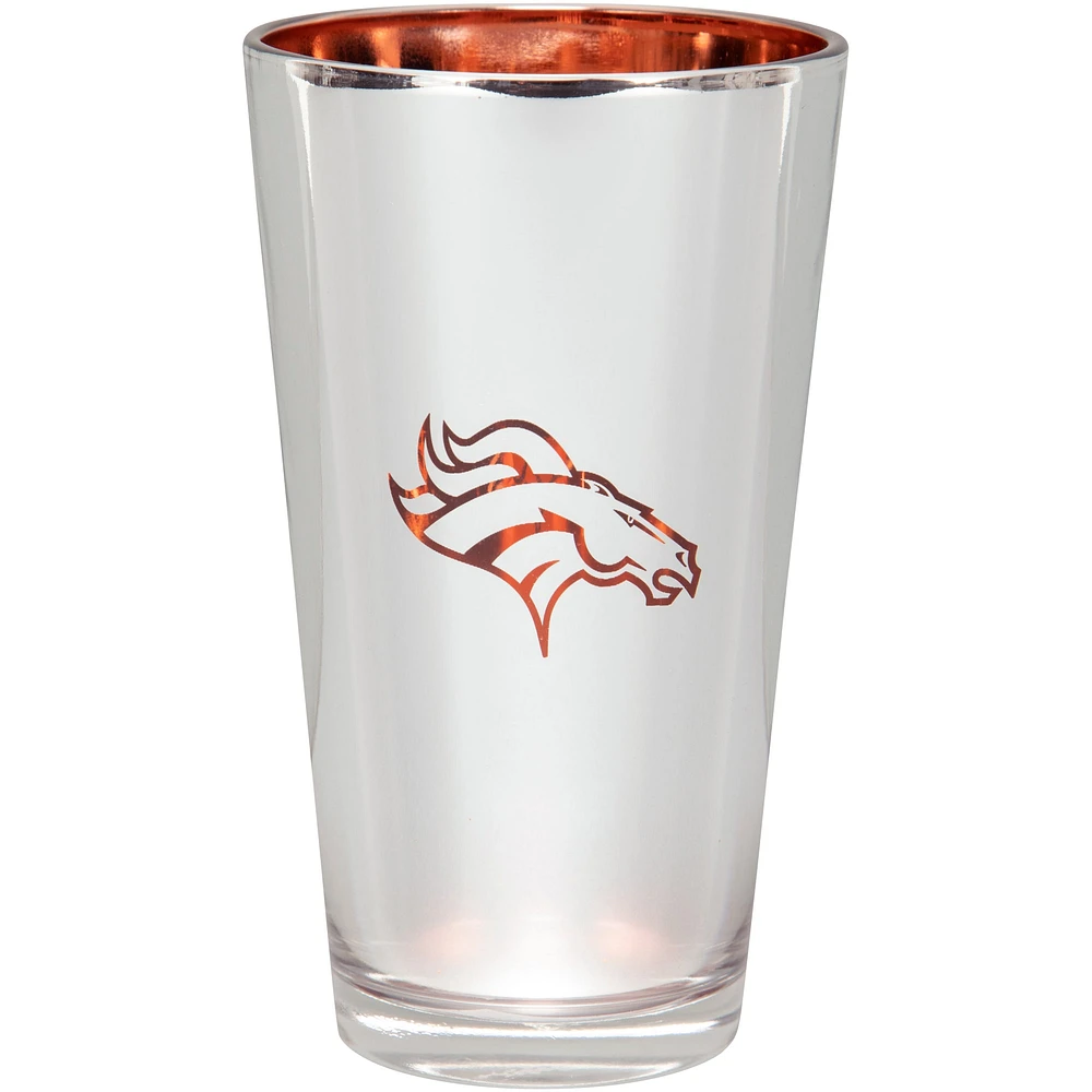 Denver Broncos 16oz. Verre de pinte électrolytique