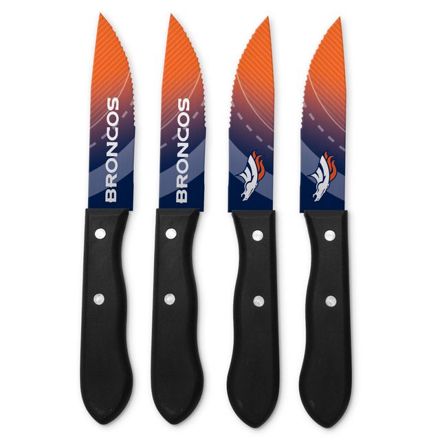 Ensemble de couteaux à steak en acier inoxydable 4 pièces Denver Broncos