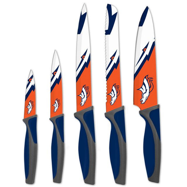 Ensemble de couteaux à couverts en acier inoxydable 5 pièces Denver Broncos