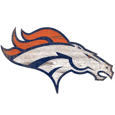 Denver Broncos 24'' x 24'' Distressed Logo Cutout Sign