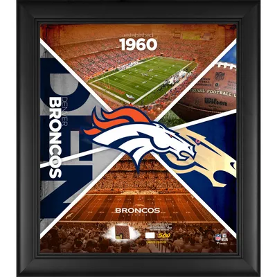 Denver Broncos Fanatics Authentic Framed 15" x 17" Team Impact Collage with a Piece of Game-Used Football - Limited Edition of 500