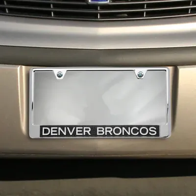 Denver Broncos Glitter License Plate Frame Black