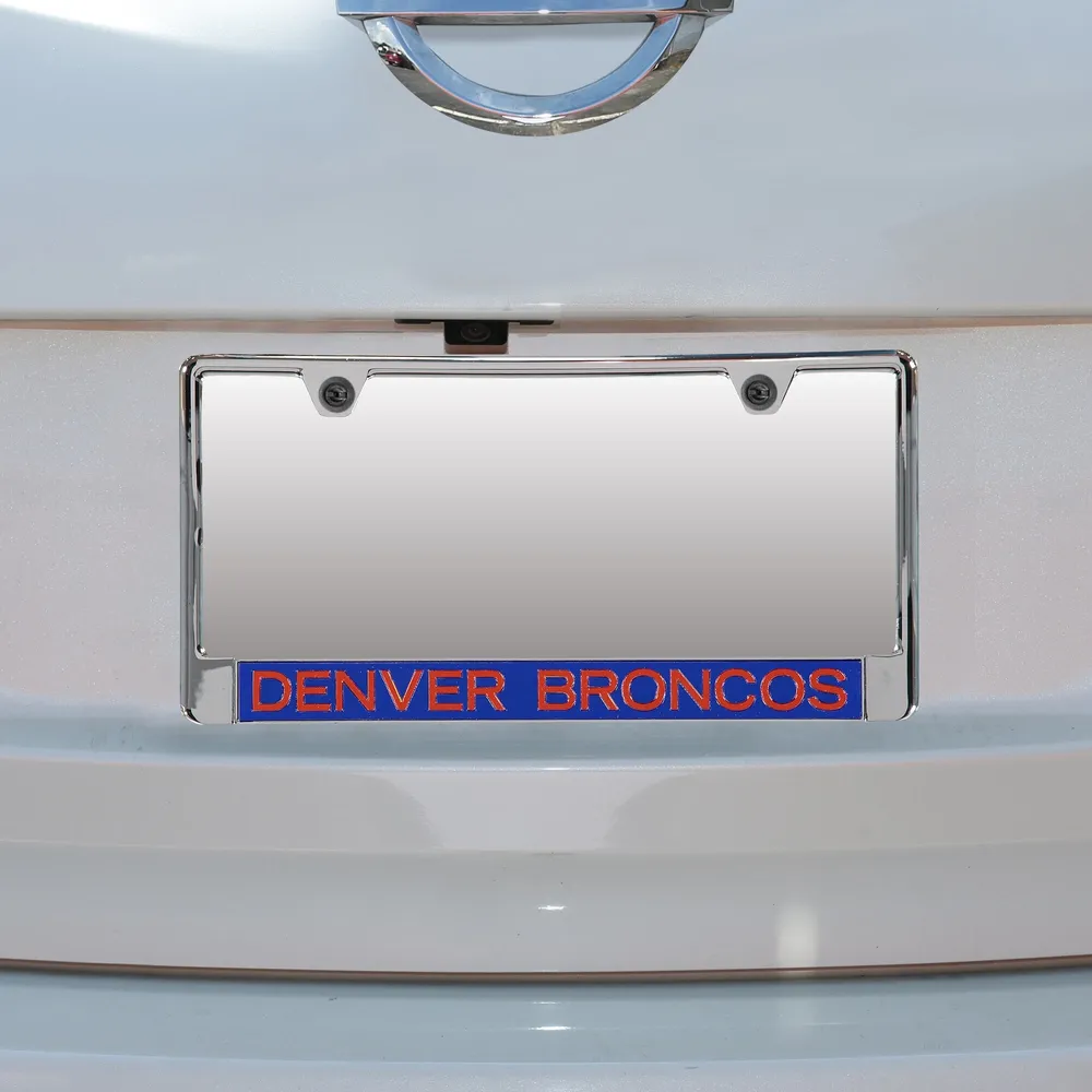 Denver Broncos Black Base Football Logo Display Case with Mirror Back