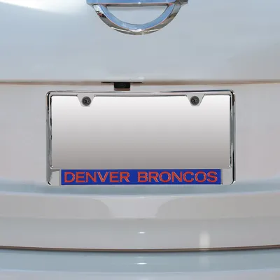 Denver Broncos Mirror With Color Letters License Plate Frame