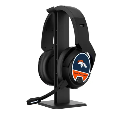 Denver Broncos Personalized Bluetooth Gaming Headphones & Stand
