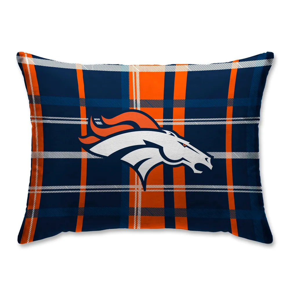 Lids Denver Broncos Plaid Plush Sherpa Bed Pillow - Blue