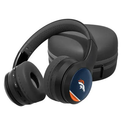 Denver Broncos Stripe Design Wireless Bluetooth Headphones With Case