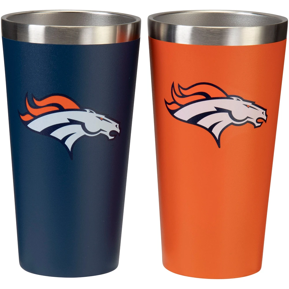 Denver Broncos Team Color 2-Pack 16oz. Pint Glass Set