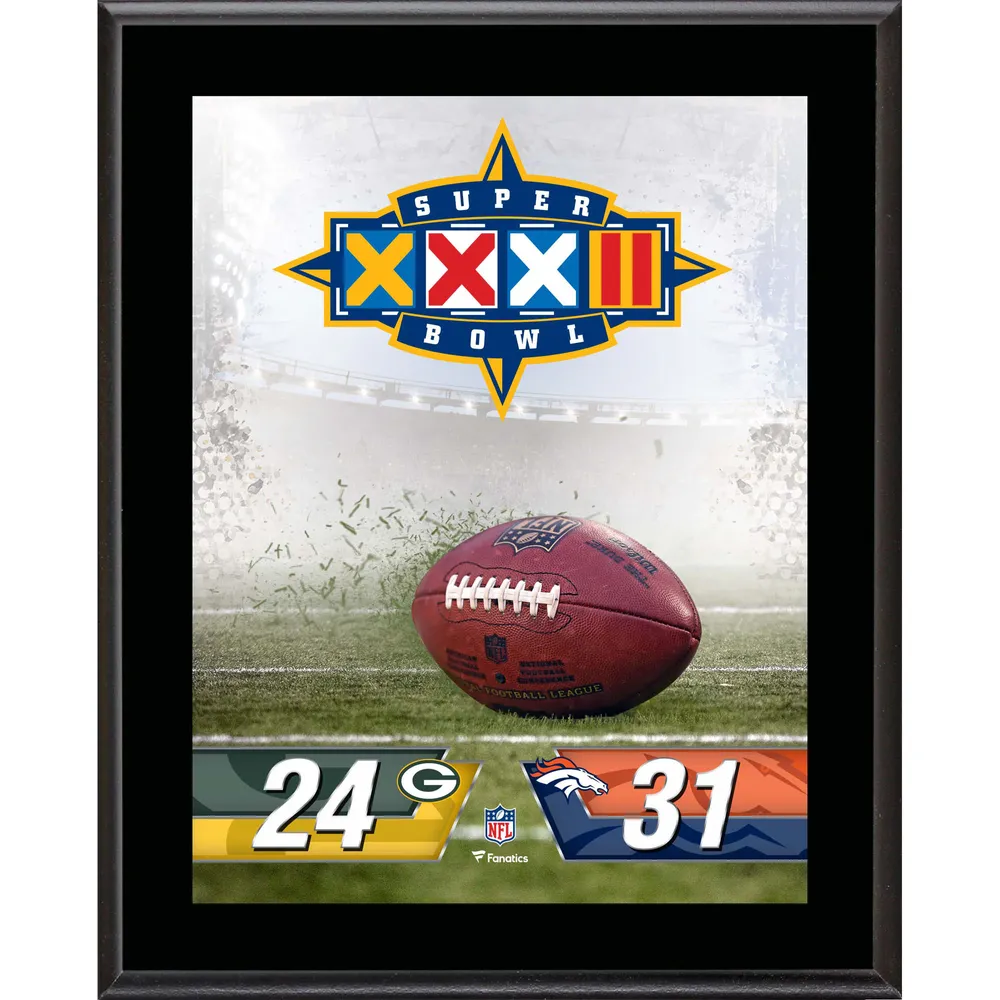 Lids Fanatics Authentic Denver Broncos vs. Green Bay Packers Super Bowl  XXXII 10.5 x 13 Sublimated Plaque