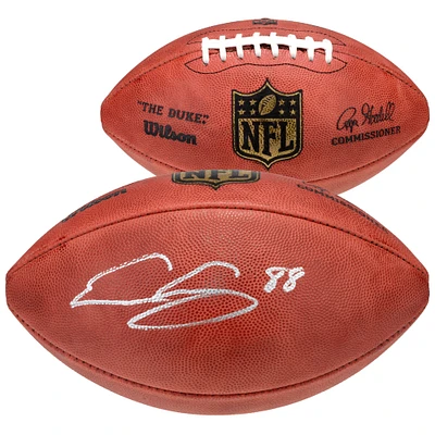 Ballon de football professionnel Wilson Duke autographié par Evan Engram des Denver Broncos