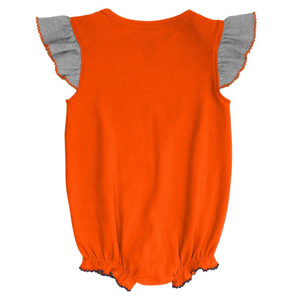 Outerstuff Girls Newborn & Infant Orange/Heathered Gray Denver Broncos All  The Love Bodysuit Bib Booties Set