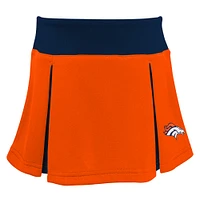 Ensemble deux pièces de pom-pom girl Spirit Cheer Orange des Broncos Denver pour tout-petit avec culotte bouffante