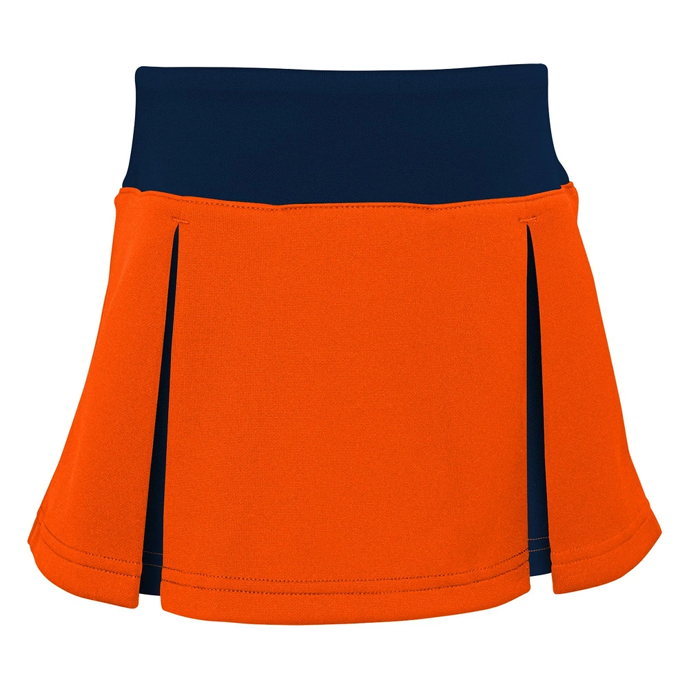 Ensemble de pom-pom girl orange Denver Broncos Spirit deux pièces pour fille