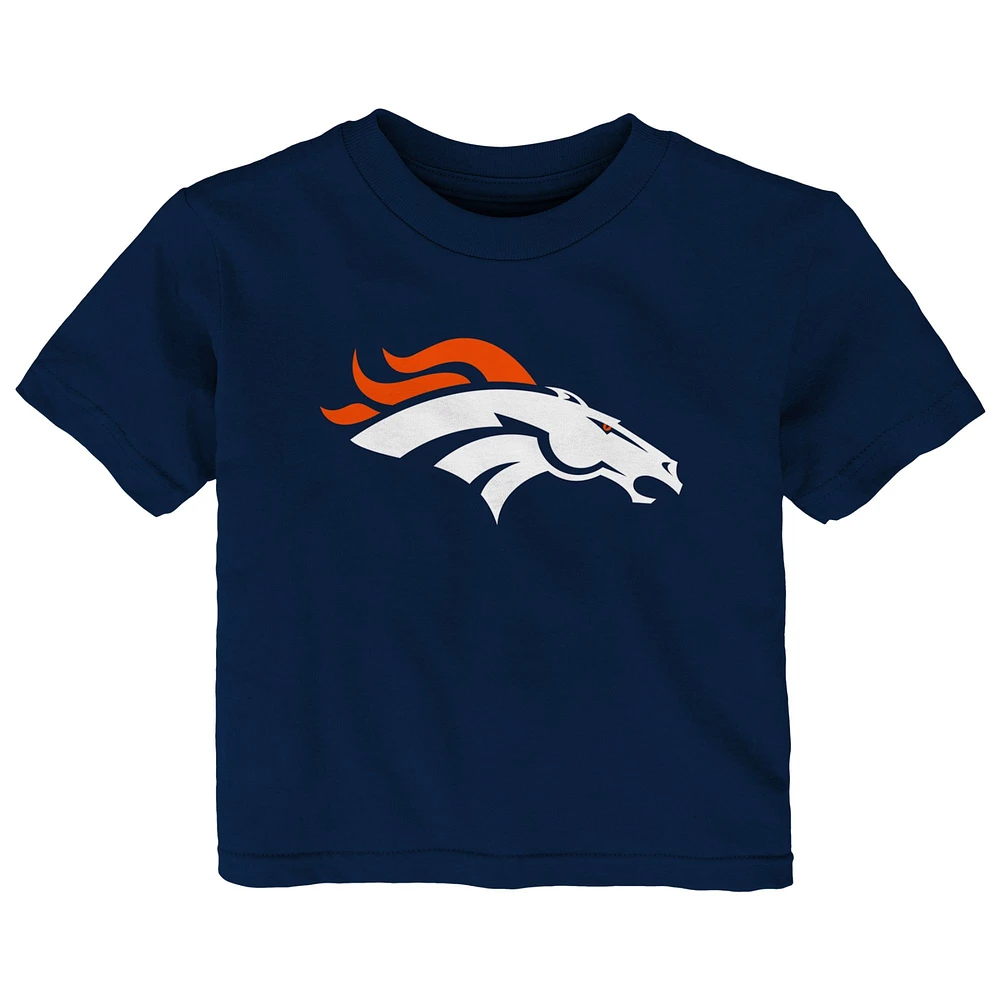 T-shirt bleu marine avec logo principal des Denver Broncos pour bébé