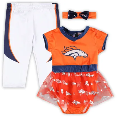Denver Broncos Infant Tailgate Tutu Game Day Costume Set - Orange/White