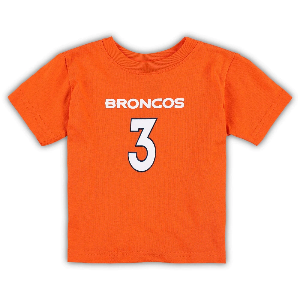 T-shirt orange avec nom et numéro des Mainliner Denver Broncos de Russell Wilson pour bébé