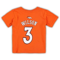 T-shirt orange avec nom et numéro des Mainliner Denver Broncos de Russell Wilson pour bébé