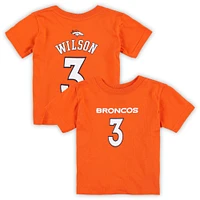 T-shirt orange avec nom et numéro des Mainliner Denver Broncos de Russell Wilson pour bébé