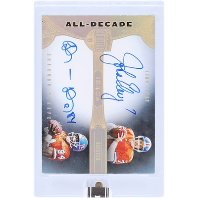 John Elway & Shannon Sharpe Denver Broncos Autographed 2021 Panini Eminence Dual Auto Black Box #ADA-ES #1/1 Card