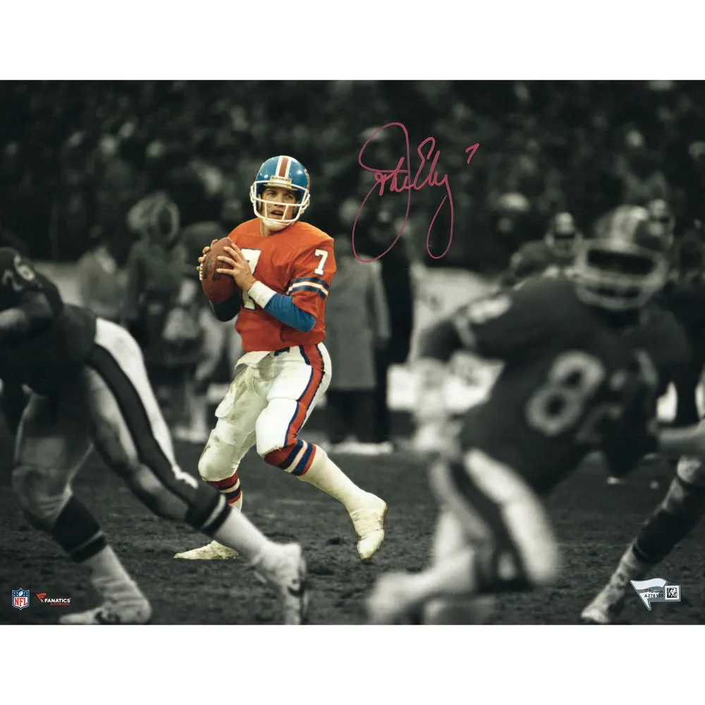 Lids John Elway Denver Broncos Fanatics Authentic Autographed 11 x 14  Throwback Jersey Spotlight Photograph