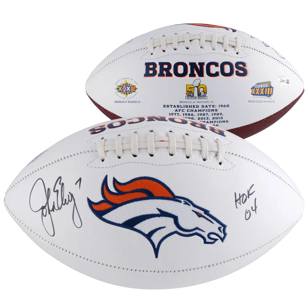 Lids John Elway Denver Broncos Fanatics Authentic Autographed White Panel  Football with HOF 04 Inscription