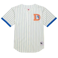 Chemise boutonnée en maille à logo vintage Final Seconds de Denver Broncos crème Mitchell & Ness pour homme