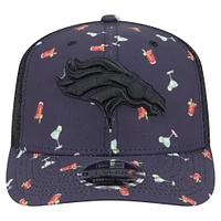 Men's New Era  Navy/Black Denver Broncos Adventure Drinks Pattern 9SEVENTY Stretch-Snap Hat