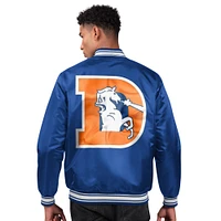 Men's Starter  Royal Denver Broncos Locker Room Satin Full-Snap Varsity Jacket