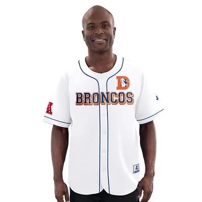 Maillot de baseball vintage à boutons complets pour homme Denver Broncos Relay blanc Starter