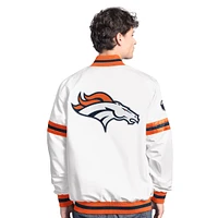 Men's Starter  White Denver Broncos Scout Full-Snap Varsity Jacket