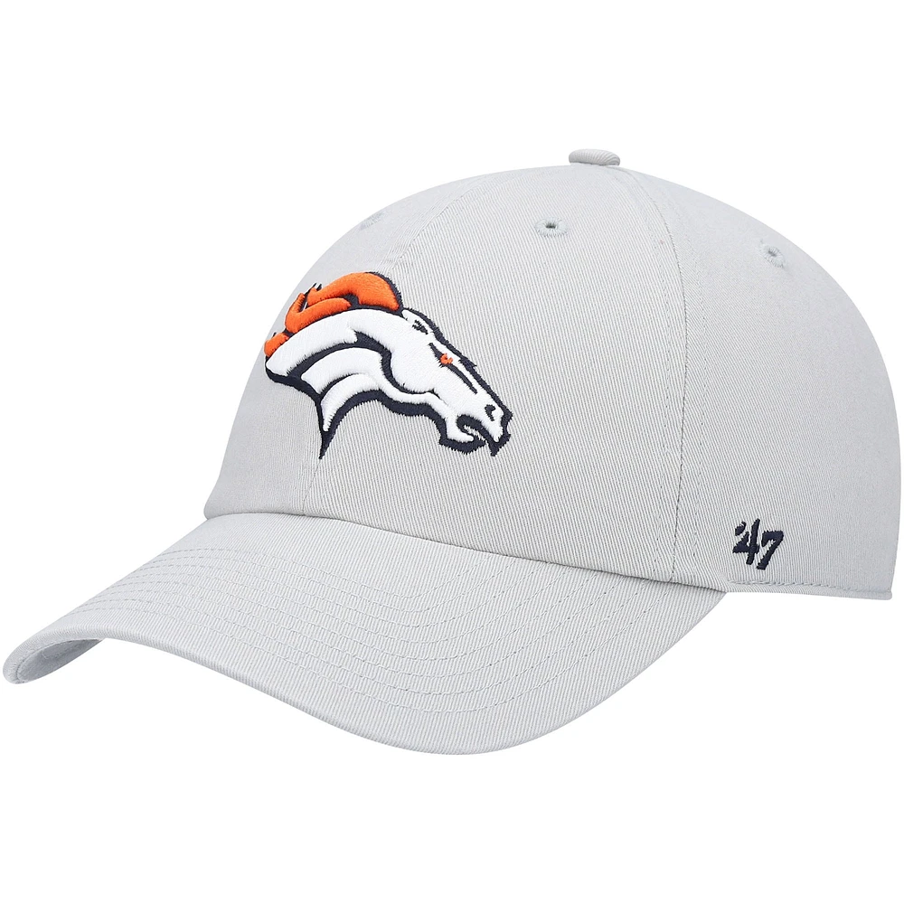 Casquette réglable Clean Up Denver Broncos '47 grise pour homme