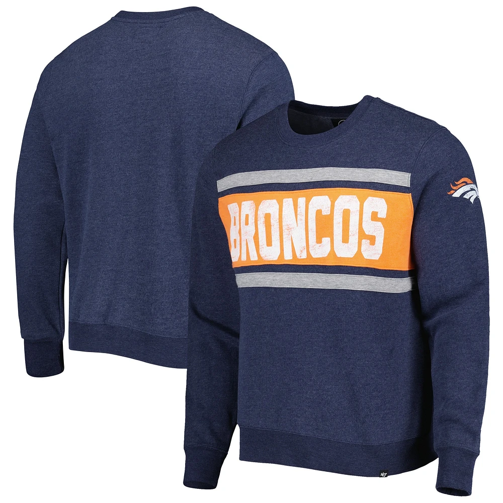 Chandail à enfiler Tribeca Denver Broncos '47 bleu marine chiné pour hommes