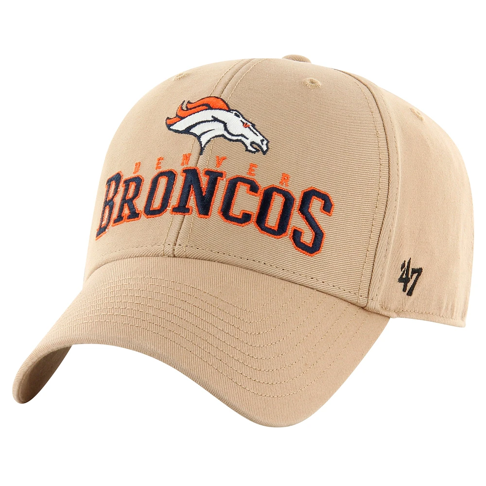 Men's '47 Khaki Denver Broncos Powell MVP Adjustable Hat