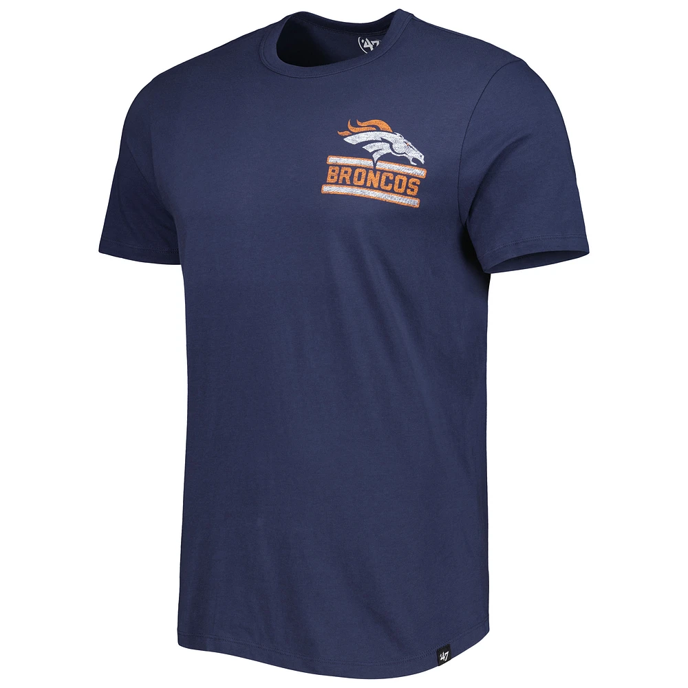 Men's '47 Navy Denver Broncos Open Field Franklin T-Shirt