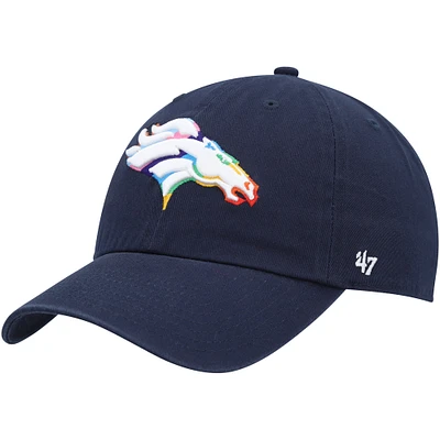 Casquette réglable '47 bleu marine Denver Broncos Pride Clean Up pour homme