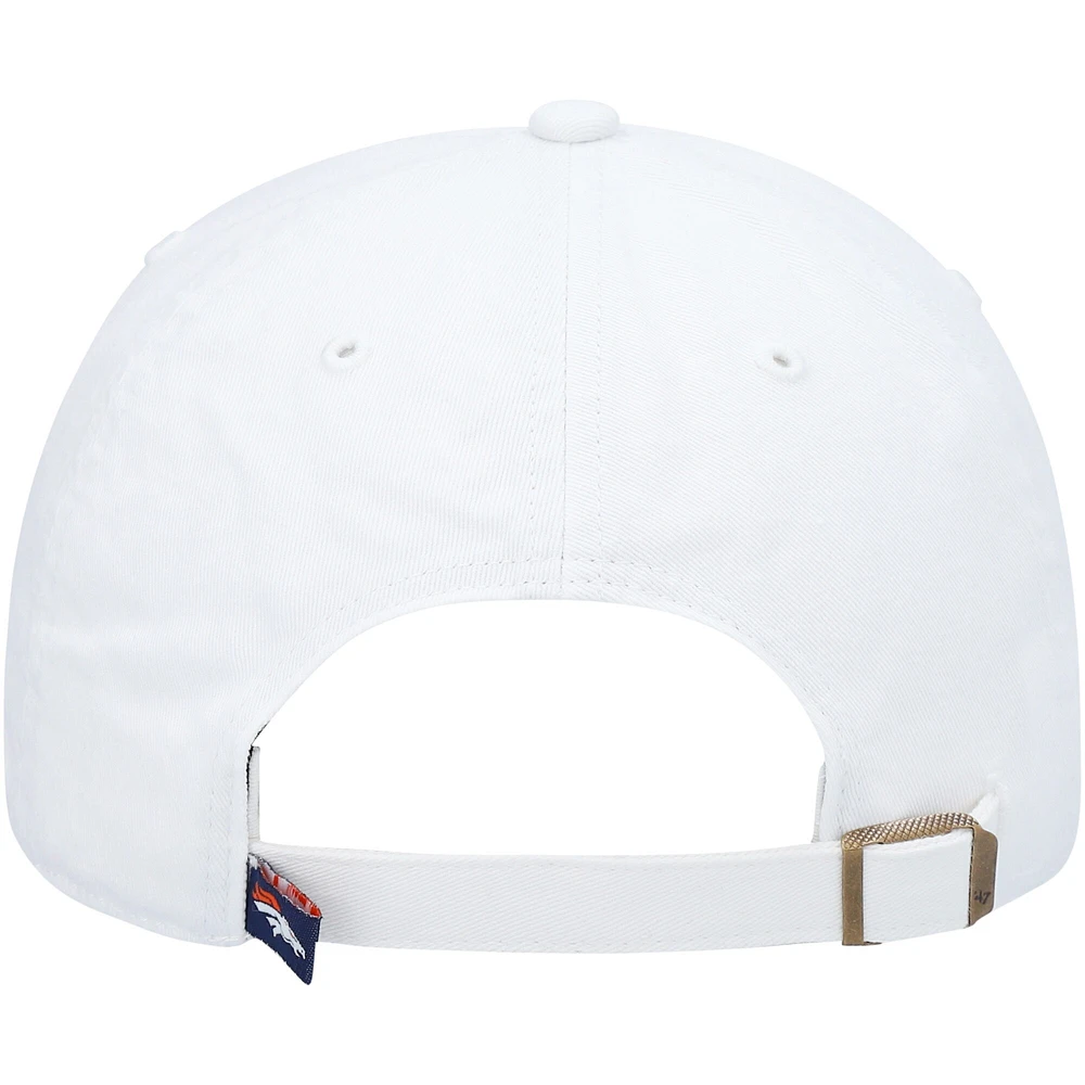 Casquette réglable Clean Up Denver Broncos '47 blanche pour homme