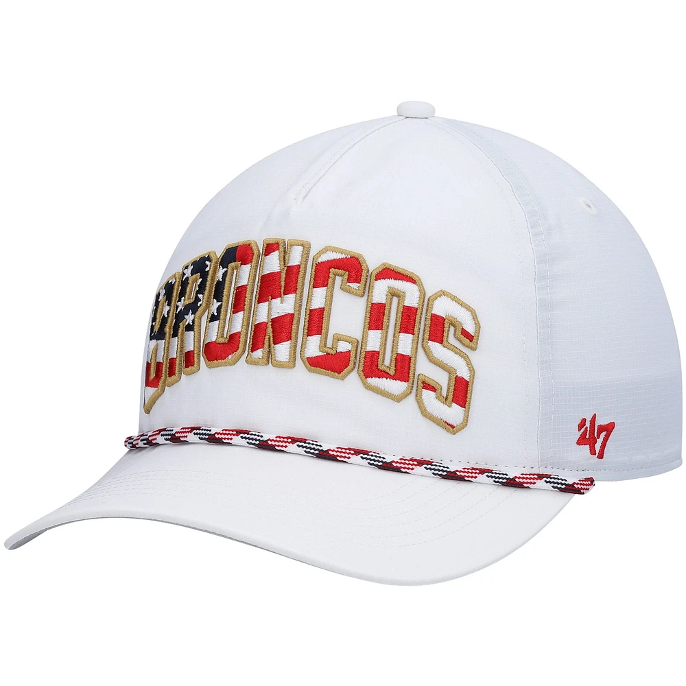 Casquette réglable '47 Denver Broncos Hitch Stars and Stripes Trucker blanche pour homme