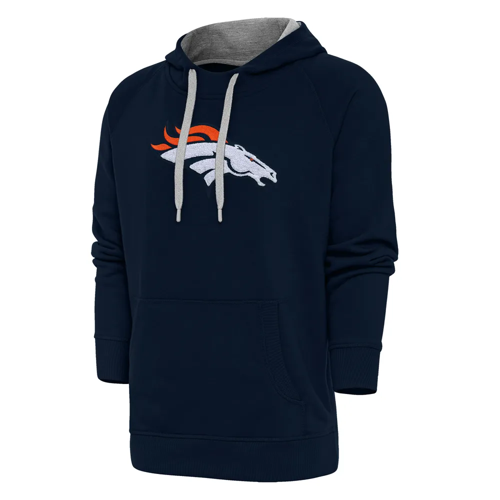 Women's Antigua Navy Denver Broncos Victory Chenille Pullover Sweatshirt Size: Medium