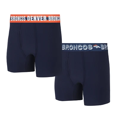 Concepts Sport Denver Broncos Gauge Knit Boxer pour hommes en paquet de deux