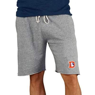Denver Broncos Concepts Sport Throwback Logo Mainstream Terry Shorts - Gray