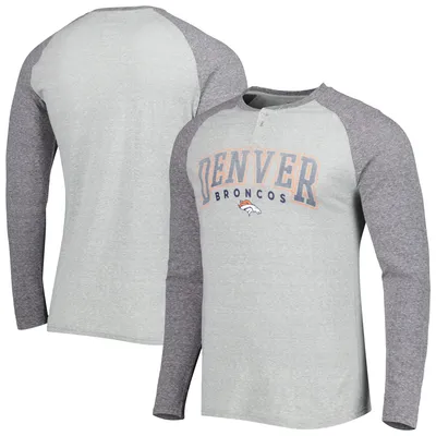 Las Vegas Raiders NFL Mens Team Logo Gray Long Sleeve Henley