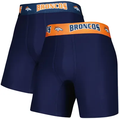 Denver Broncos Concepts Sport 2-Pack Boxer Briefs Set - Navy/Orange