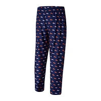 Men's Concepts Sport Navy Denver Broncos Record Allover Print Knit Pants