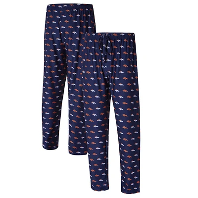 Men's Concepts Sport Navy Denver Broncos Record Allover Print Knit Pants