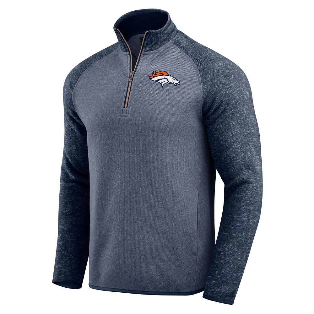 Men's Darius Rucker Collection by Fanatics Navy Denver Broncos Tonal Quarter-Zip Jacket